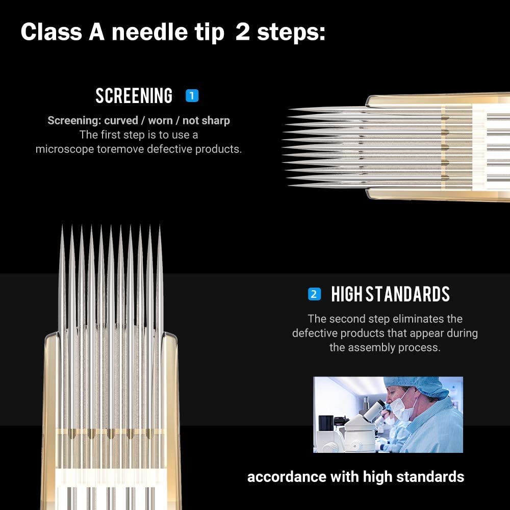 Ambition Premium #12 Standard 7RM Tattoo Cartridges - 50 Pcs