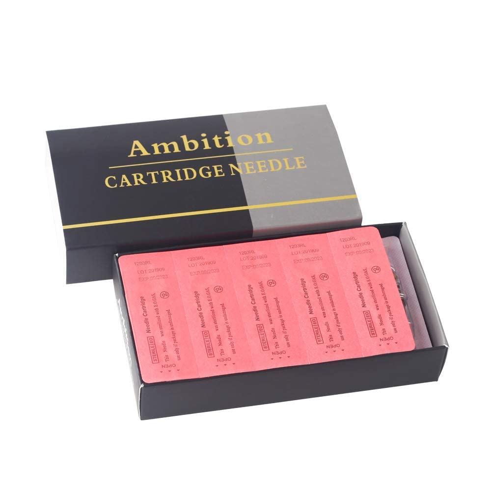Ambition Premium #12 Standard 7RM Tattoo Cartridges - 50 Pcs