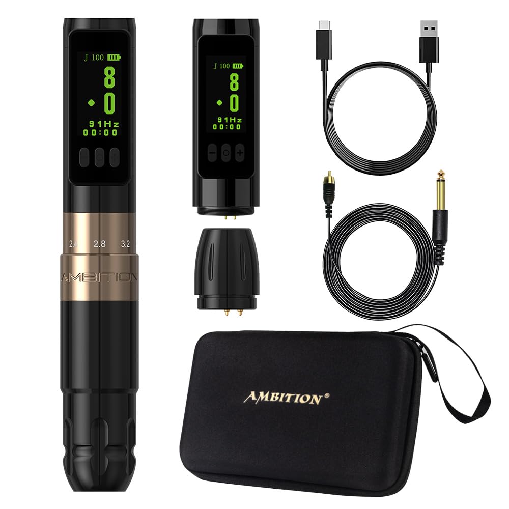 Ambition Sally Wireless Permanent Makeup Machine – 5 Stroke Lengths (2.0–3.5mm) & 1000mAh Battery