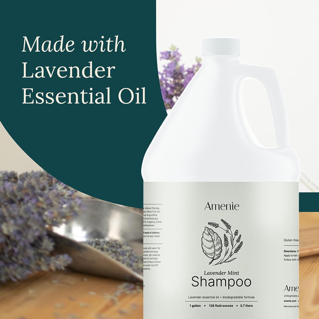 Amenie Lavender Mint Shampoo - 4 Gallon Case | Vegan & Paraben-Free