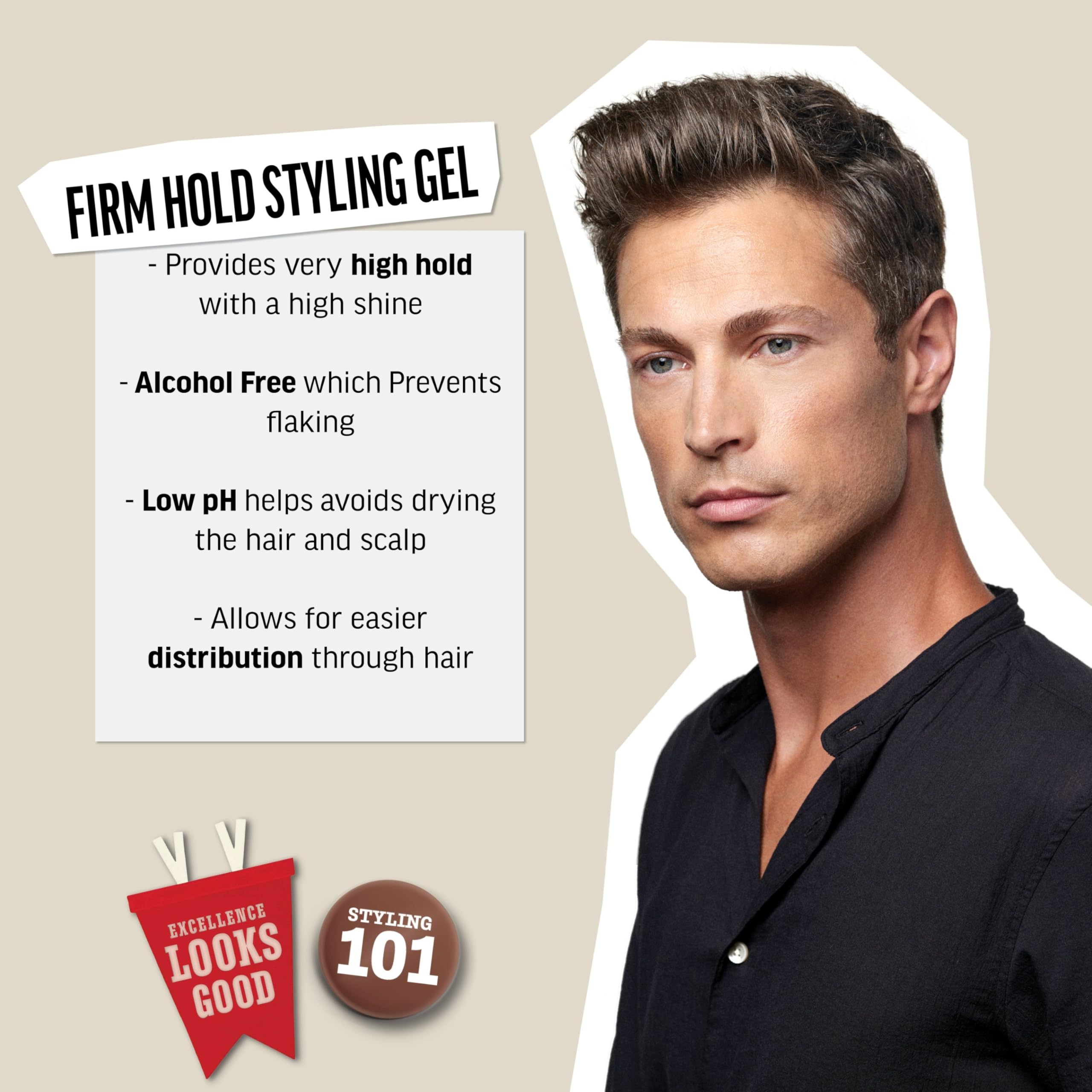 American Crew Men's Hair Gel – Firm Hold, High Shine, 33.8 oz