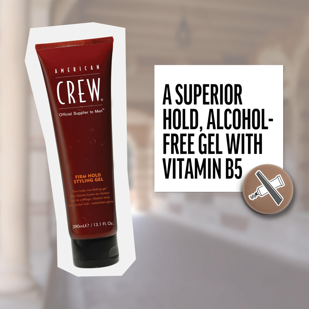 American Crew Men's Hair Gel – Firm Hold, High Shine, 33.8 oz