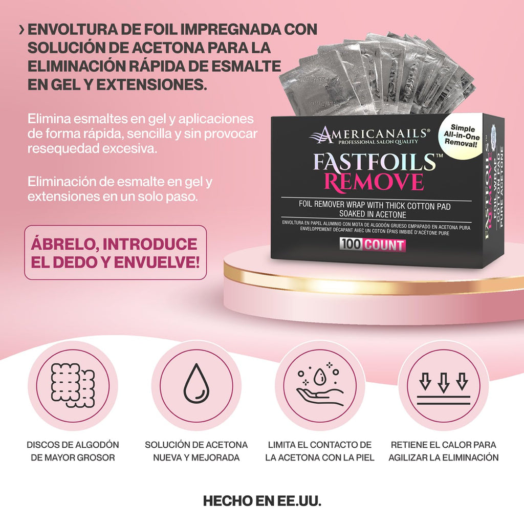 Americanails FastFoils 100 ct – One Step Gel Polish Foil Remover Wraps