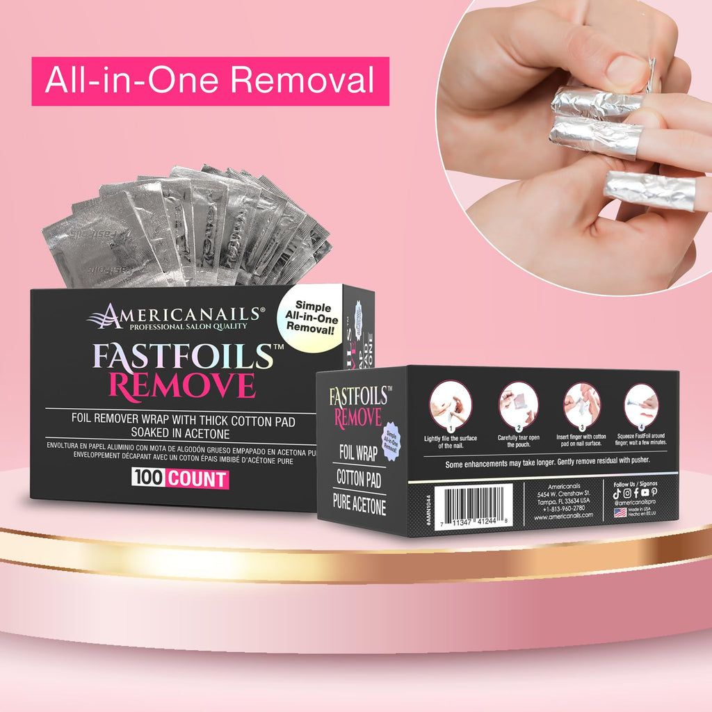 Americanails FastFoils 100 ct – One Step Gel Polish Foil Remover Wraps