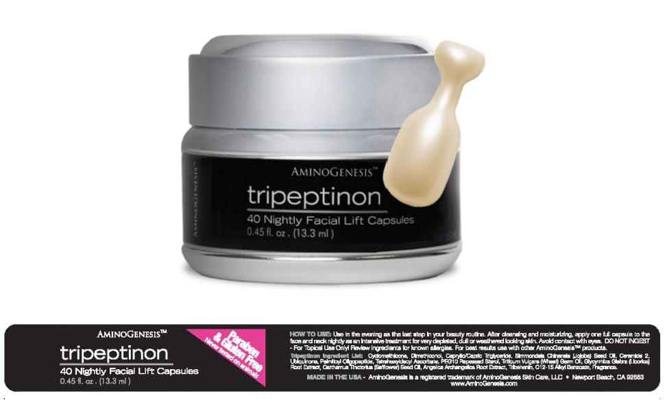 AminoGenesis Tripeptinon Ceramide Age-Defying Serum – Lifting, Firming Renewal (40 Capsules)