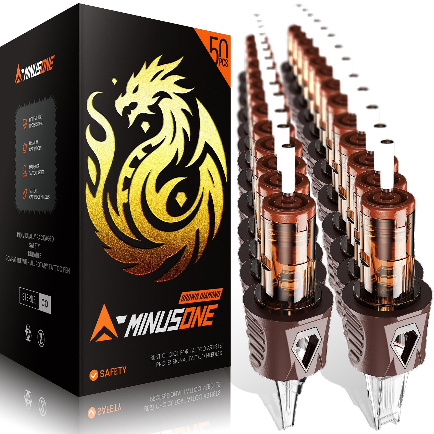 A-minusone 50 Pack Tattoo Cartridge Needles – Mixed #12 RL (3RL-11RL) – 10 Each