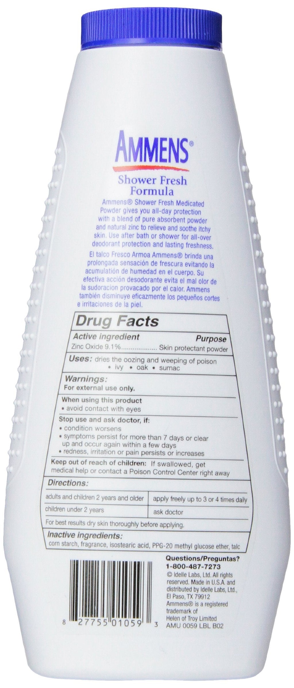 Ammens Medicated Powder Shower Fresh 11 oz | Pack of 4 – All-Day Deodorant Protection & Cooling