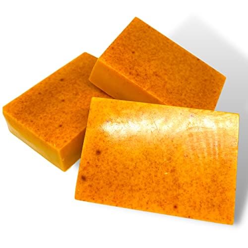 Ammoya Naturals Turmeric Brightening Soap Bar – 3-Pack with Kojic, Frankincense & Lavender Oils