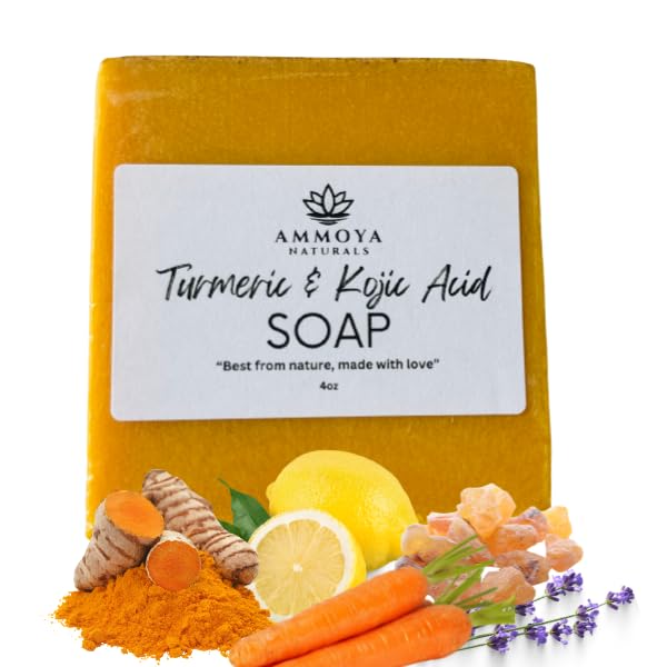 Turmeric Skin Cleansing Soap – Ammoya Naturals | Natural Glow Face & Body Cleanser (2 Bars, 4.5 oz)