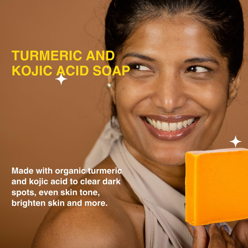 Turmeric Skin Cleansing Soap – Ammoya Naturals | Natural Glow Face & Body Cleanser (2 Bars, 4.5 oz)