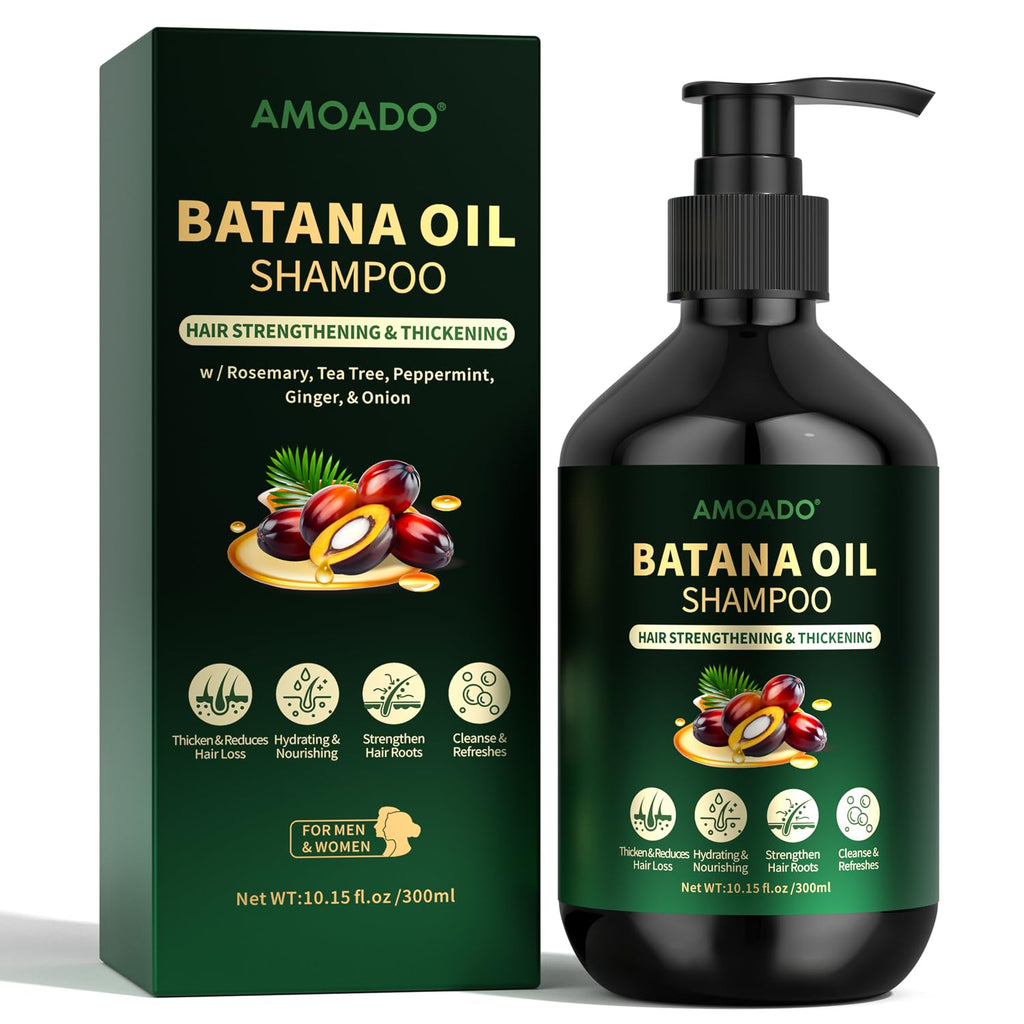 AMOADO Batana Oil Shampoo for Hair Growth & Thickening – Sulfate Free, Rosemary, Tea Tree & Mint, 10.15 fl oz