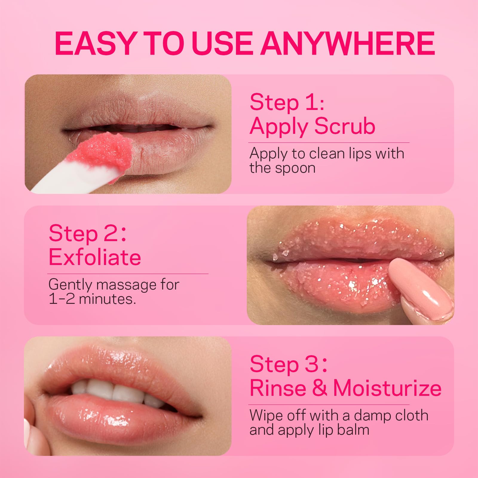 AMOADO Sugar Lip Scrub for Dark Lips – Watermelon & Guava, 1.2 oz