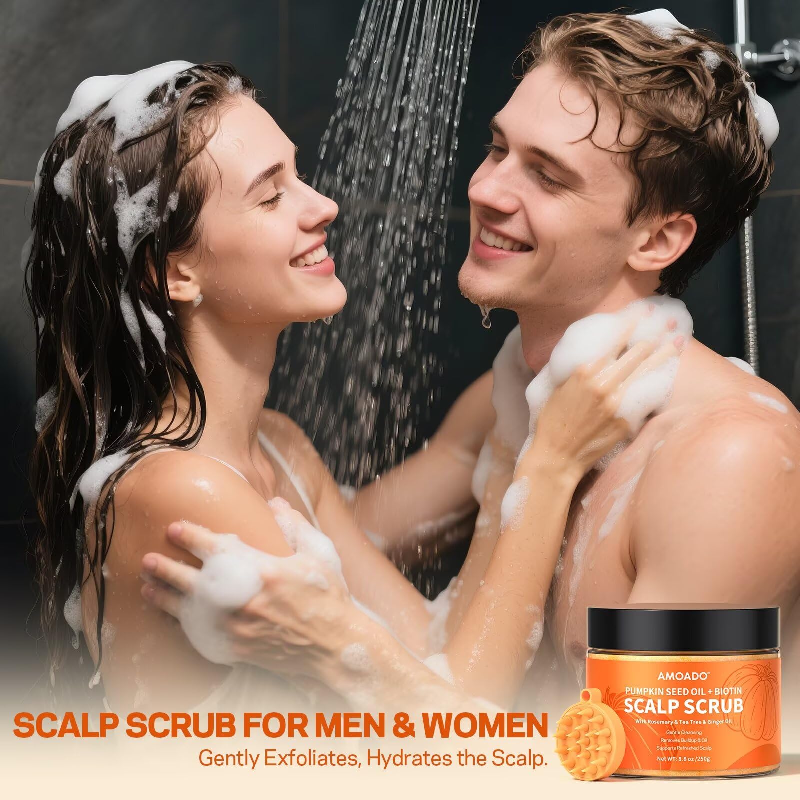 AMOADO Scalp Scrub – Pumpkin Seed Oil, Biotin & Rosemary for Gentle Exfoliation