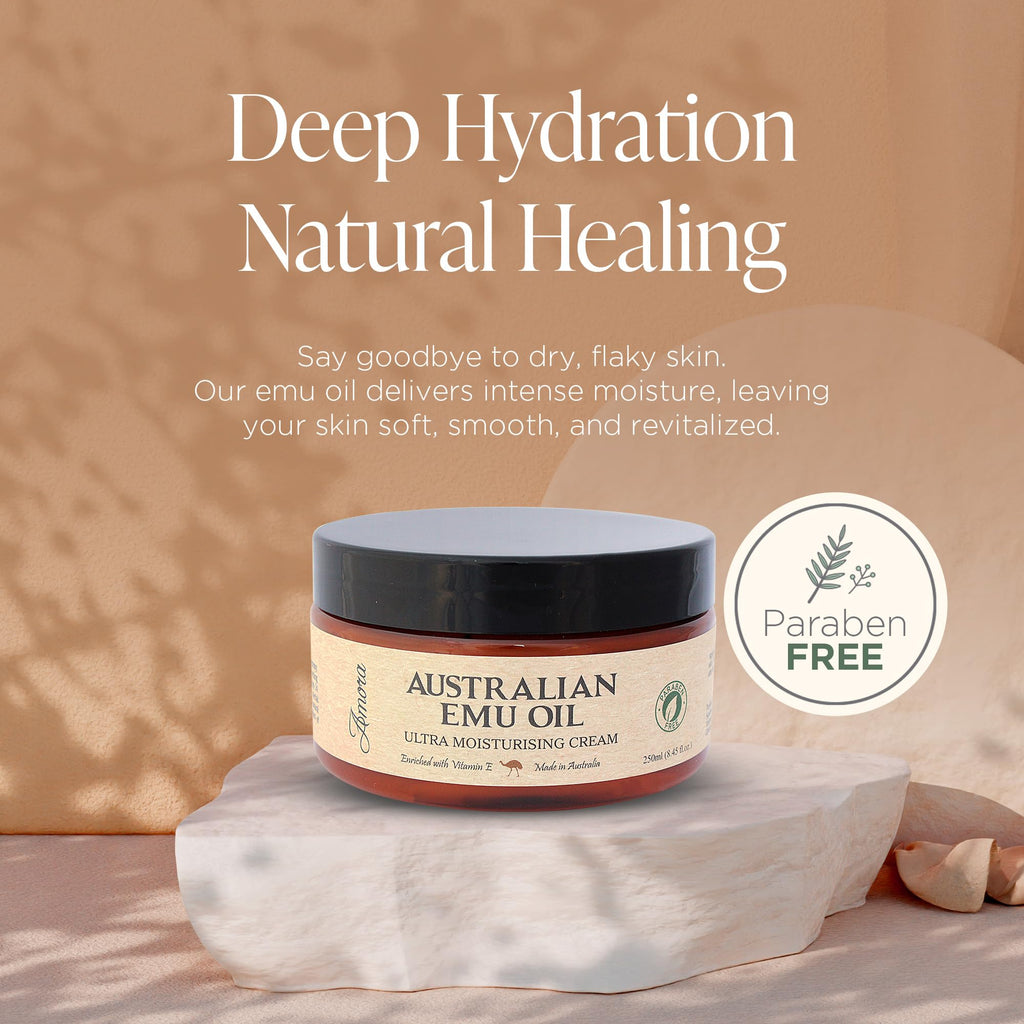 Amora Emu Oil Cream for Face & Body | Pharmaceutical Grade, Made in Australia