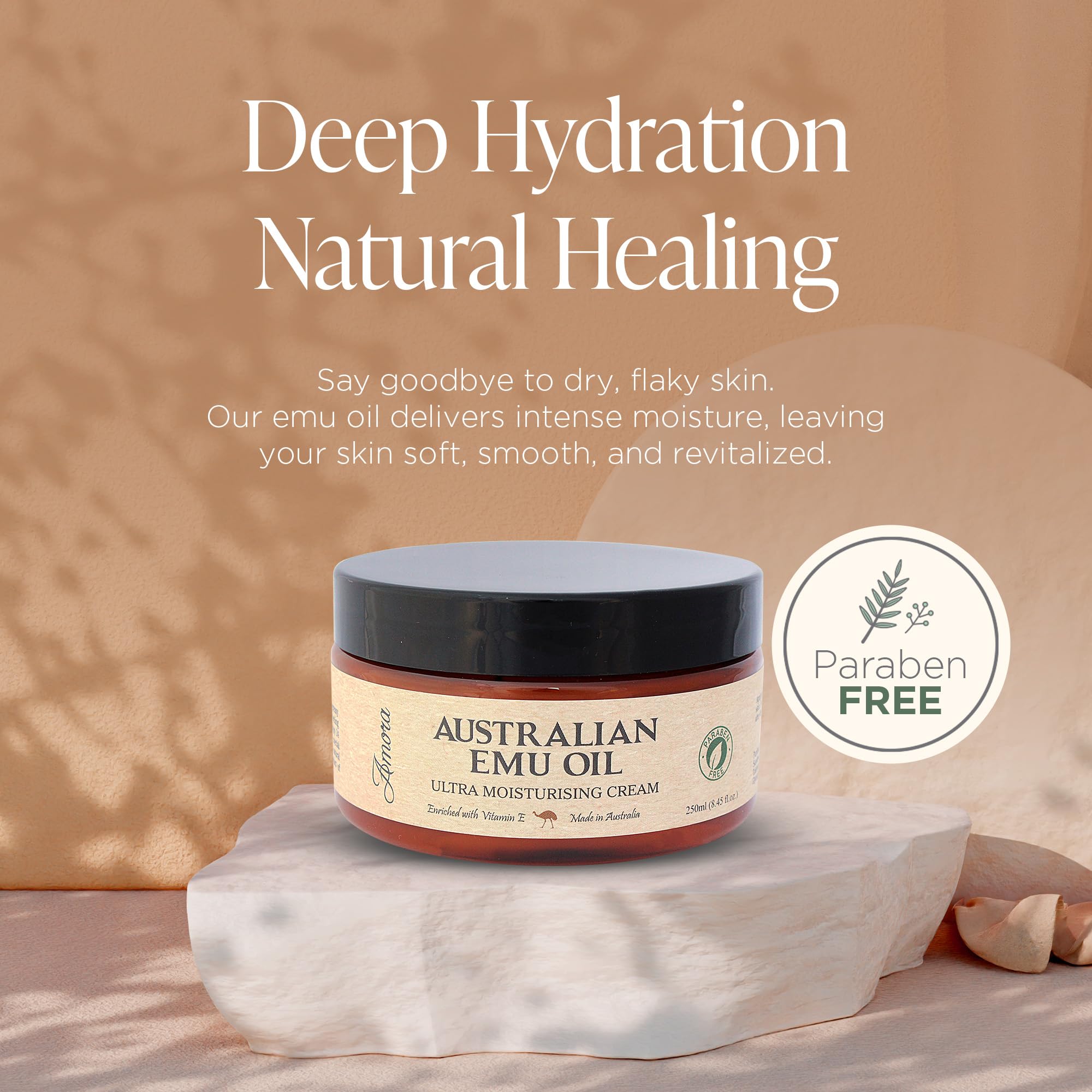 Amora Emu Oil Cream for Face & Body | Pharmaceutical Grade, Made in Australia