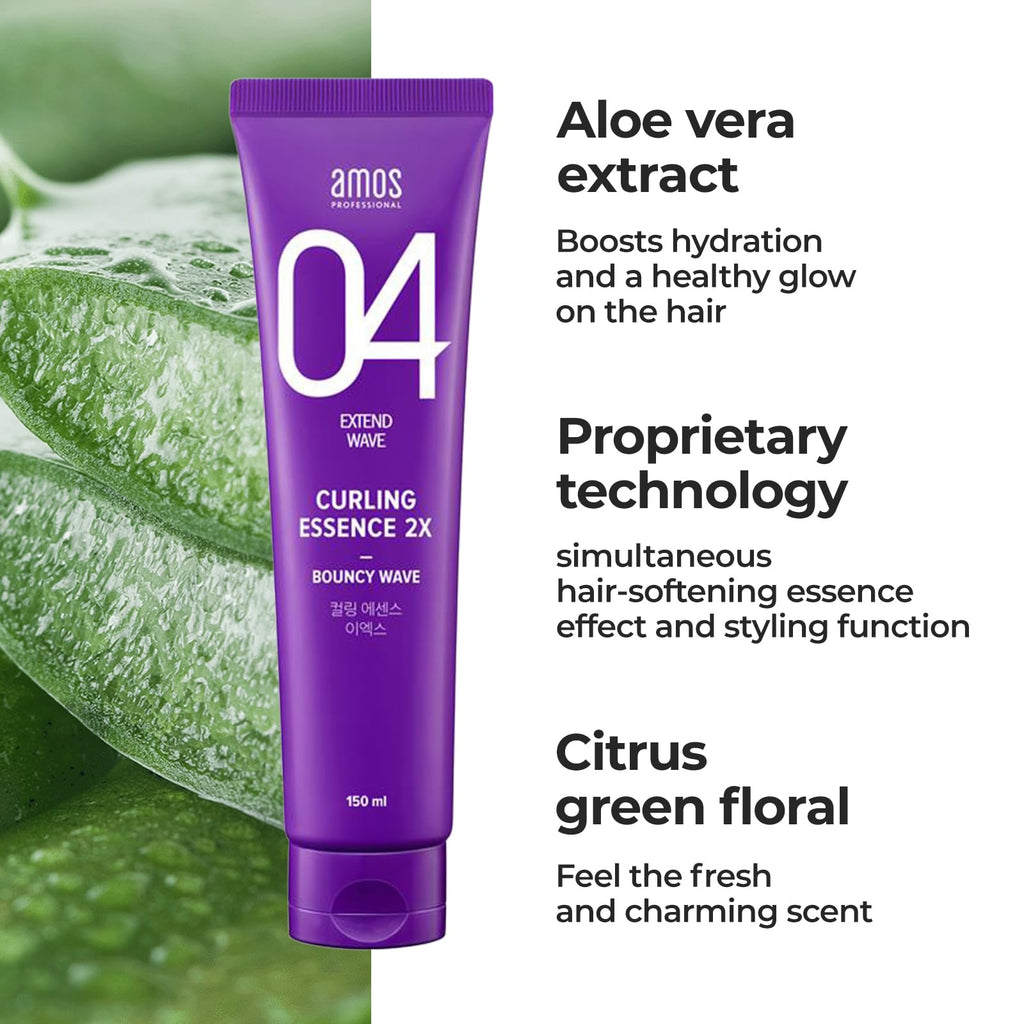 AMOS PROFESSIONAL Curl Defining Cream 5.1oz (150ml) | Hydrating Curl Serum for Defined, Healthy Waves | Citrus Green Floral Scent
