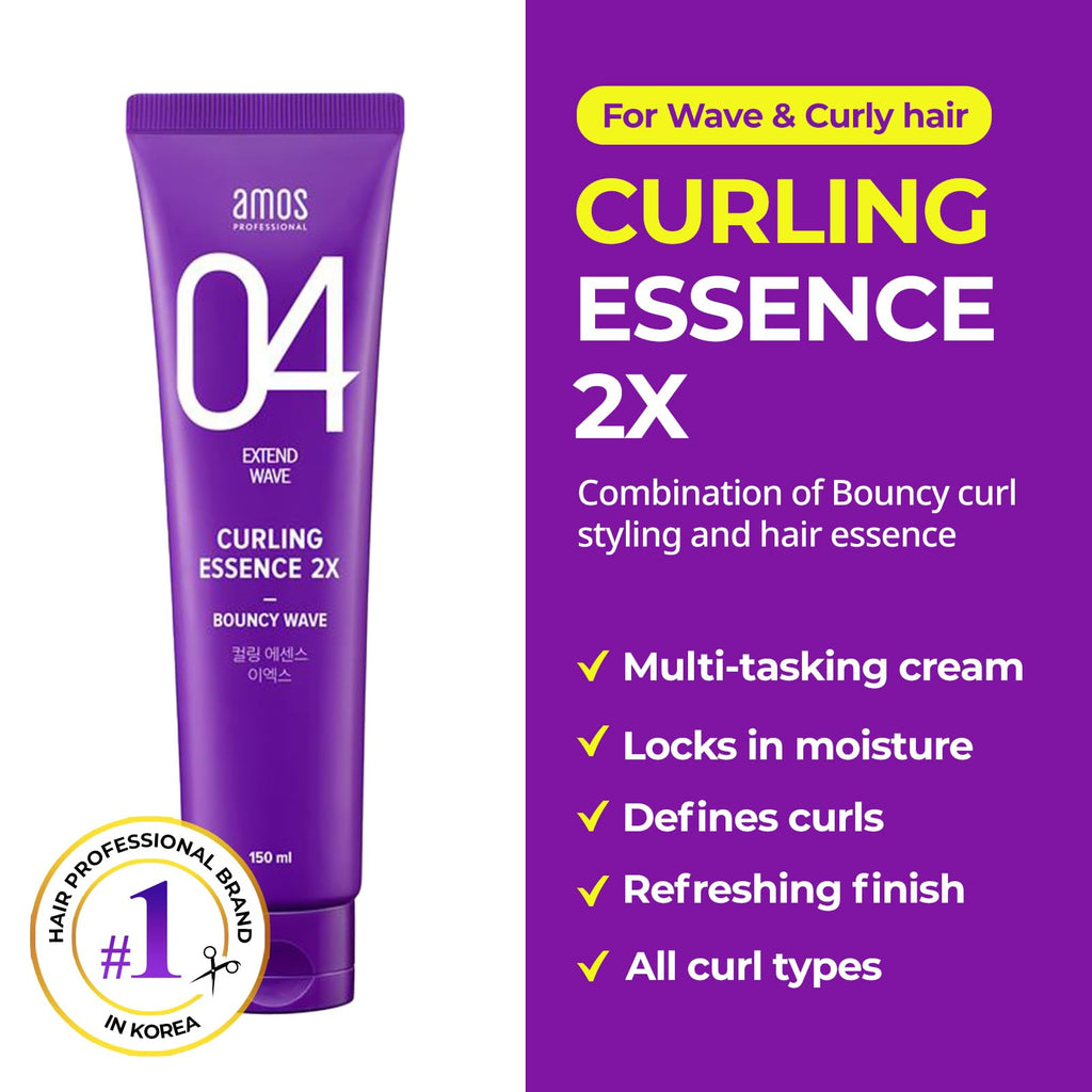 AMOS PROFESSIONAL Curl Defining Cream 5.1oz (150ml) | Hydrating Curl Serum for Defined, Healthy Waves | Citrus Green Floral Scent