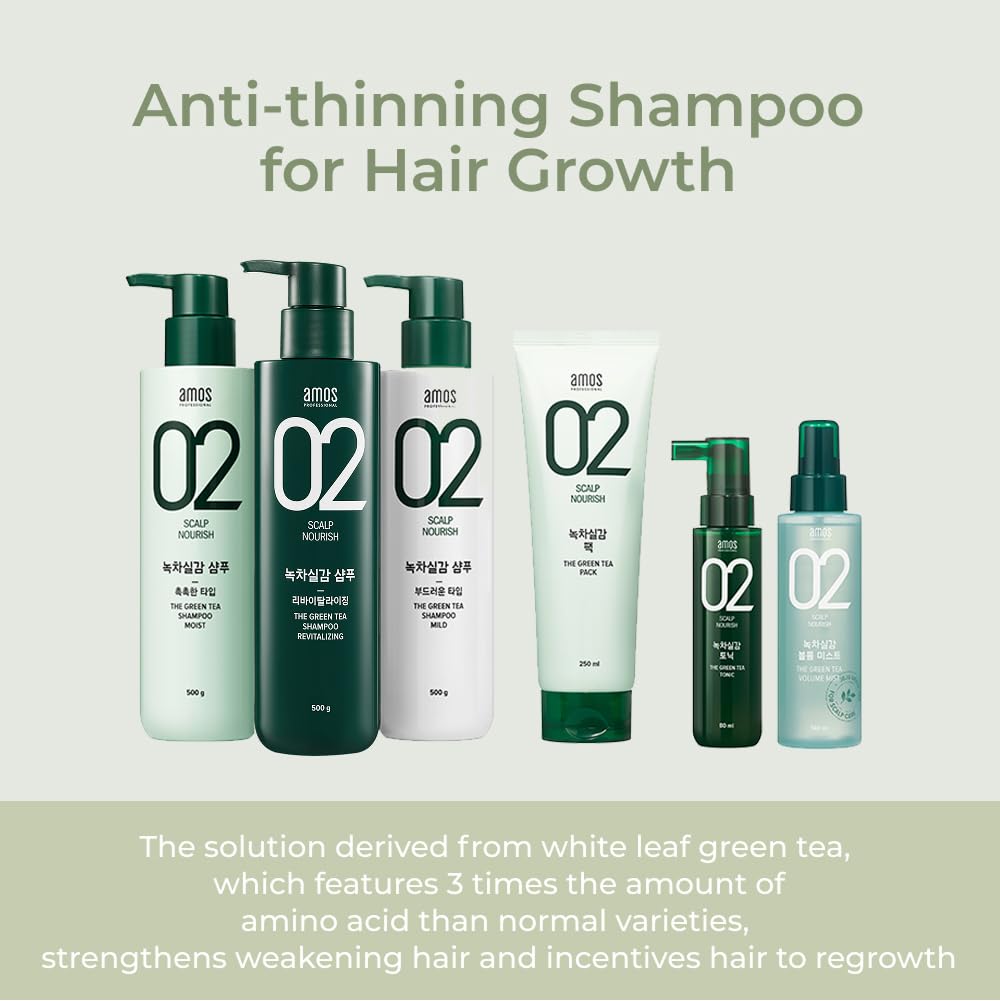 AMOS PROFESSIONAL Korean Green Tea Nourishing Hair Mask 8.45 oz | Deep Conditioning for Moisture