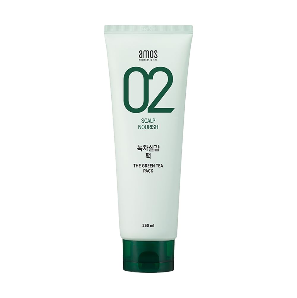 AMOS PROFESSIONAL Korean Green Tea Nourishing Hair Mask 8.45 oz | Deep Conditioning for Moisture