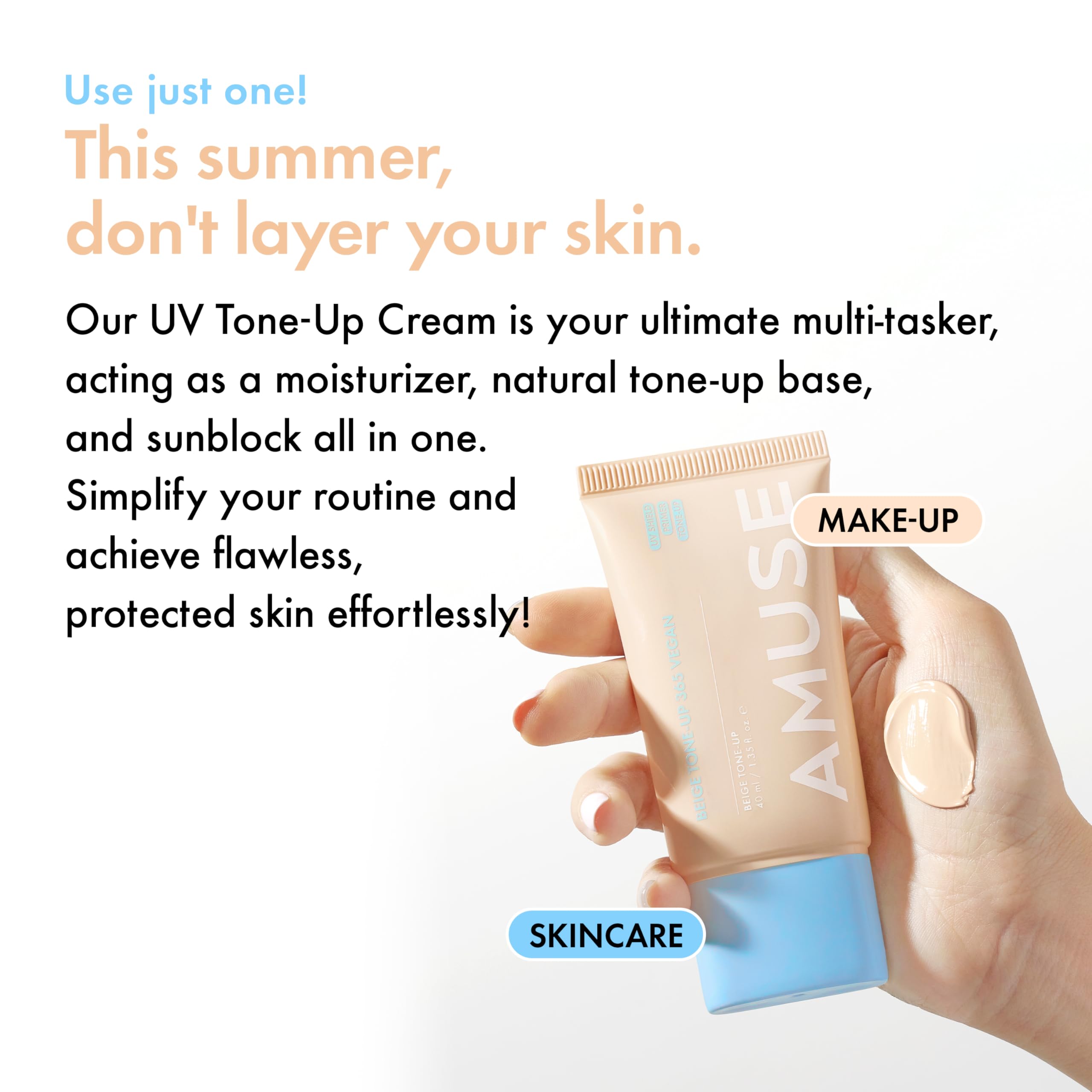 Amuse SEOUL 365 Vegan Beige Tone Up Cream – All-Day Natural Glow & 24-Hour Tone Preservation