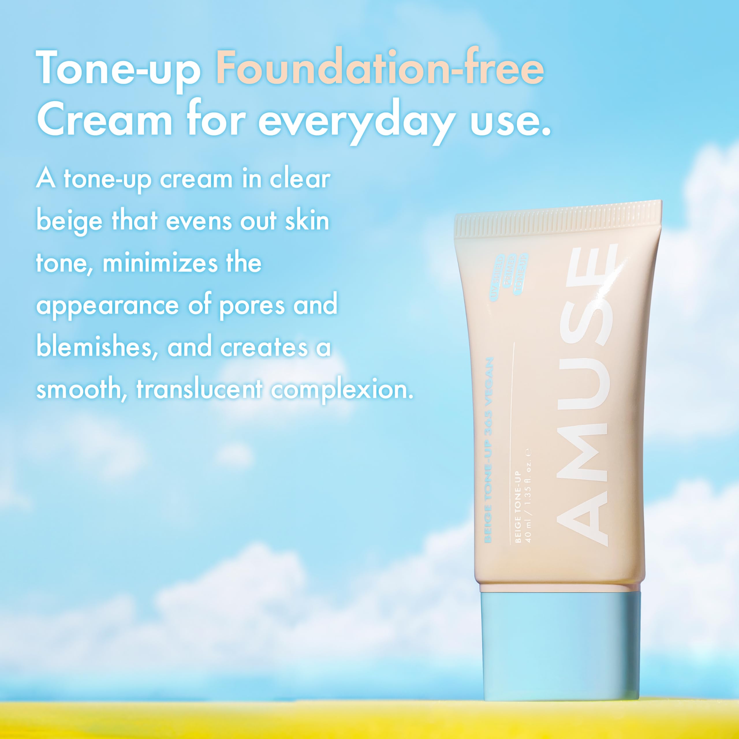 Amuse SEOUL 365 Vegan Beige Tone Up Cream – All-Day Natural Glow & 24-Hour Tone Preservation