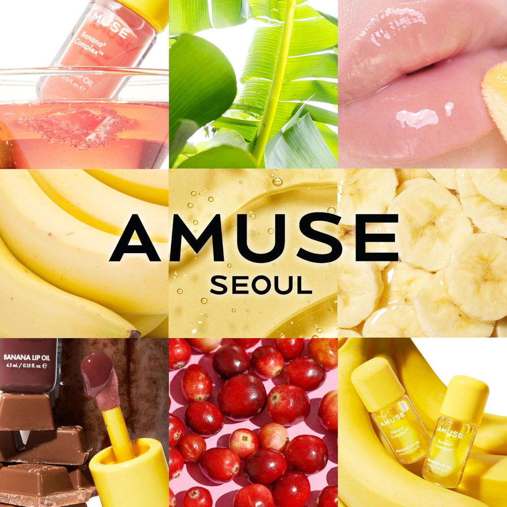 Amuse Seoul Banana Lip Oil (05 Cranberry Pop) – Skincare-Infused Hydrating Vegan Lip Oil