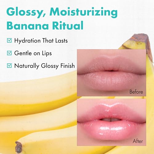 Amuse Seoul Banana Lip Oil (04 Juicy Peach) – Skincare-Infused Hydrating Vegan Lip Oil with Peptide & Rice-Based PDRN