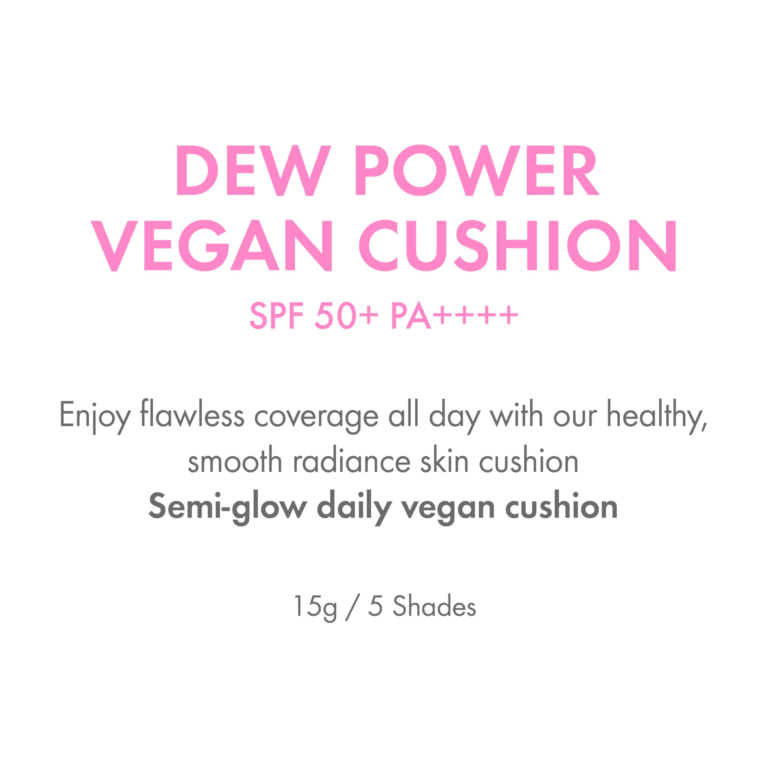 Amuse SEOUL Dew Power Vegan Cushion Foundation (01 PURE) – Dewy Glow, Long-Lasting Coverage, Clean Beauty