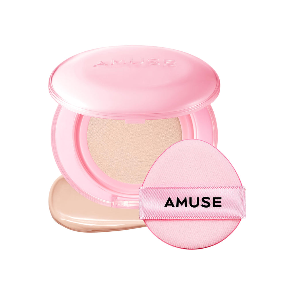 Amuse SEOUL Dew Power Vegan Cushion Foundation (01 PURE) – Dewy Glow, Long-Lasting Coverage, Clean Beauty