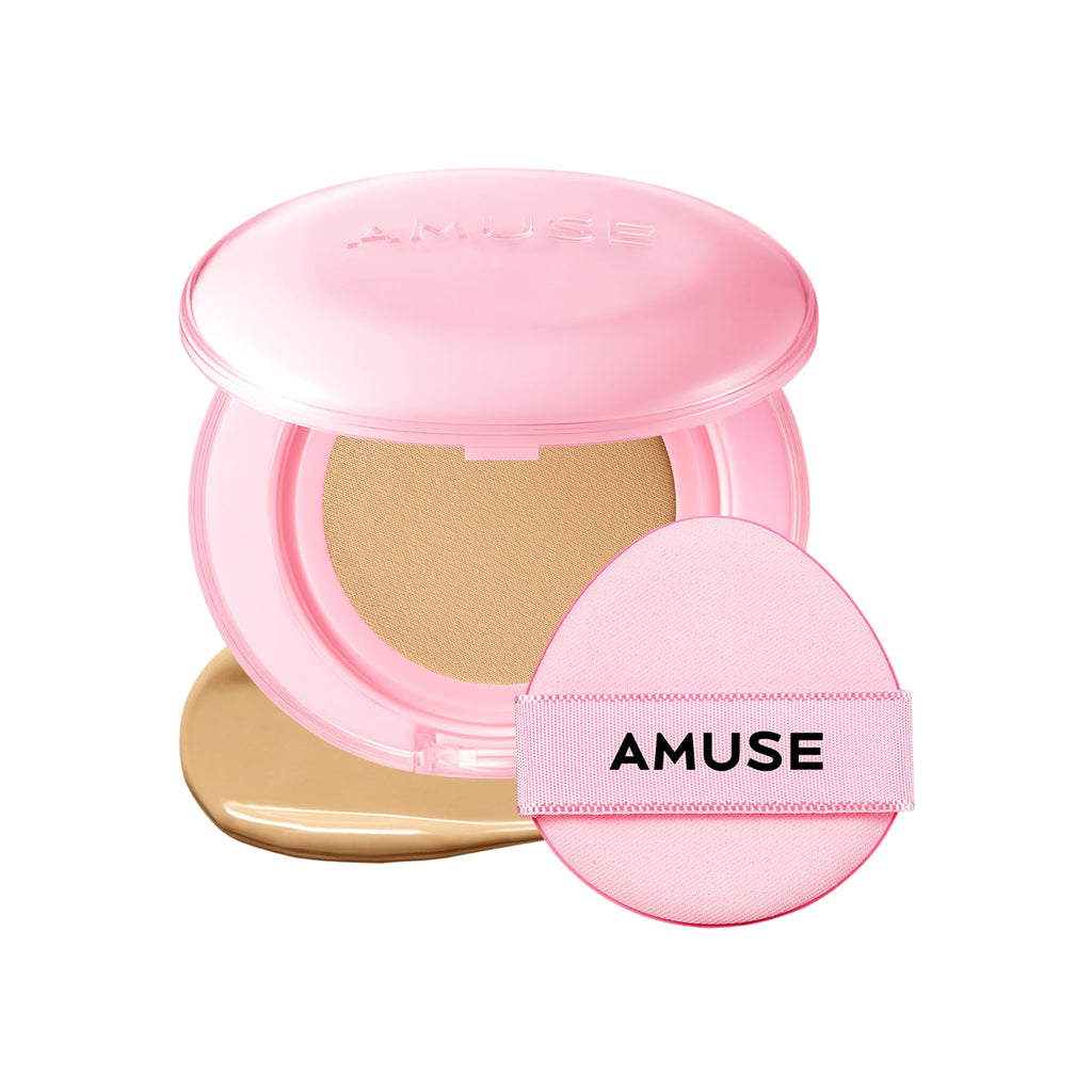 Amuse SEOUL Dew Power Vegan Cushion Foundation (03 Honey) | Dewy Glow, Long-Lasting Coverage, Clean Beauty