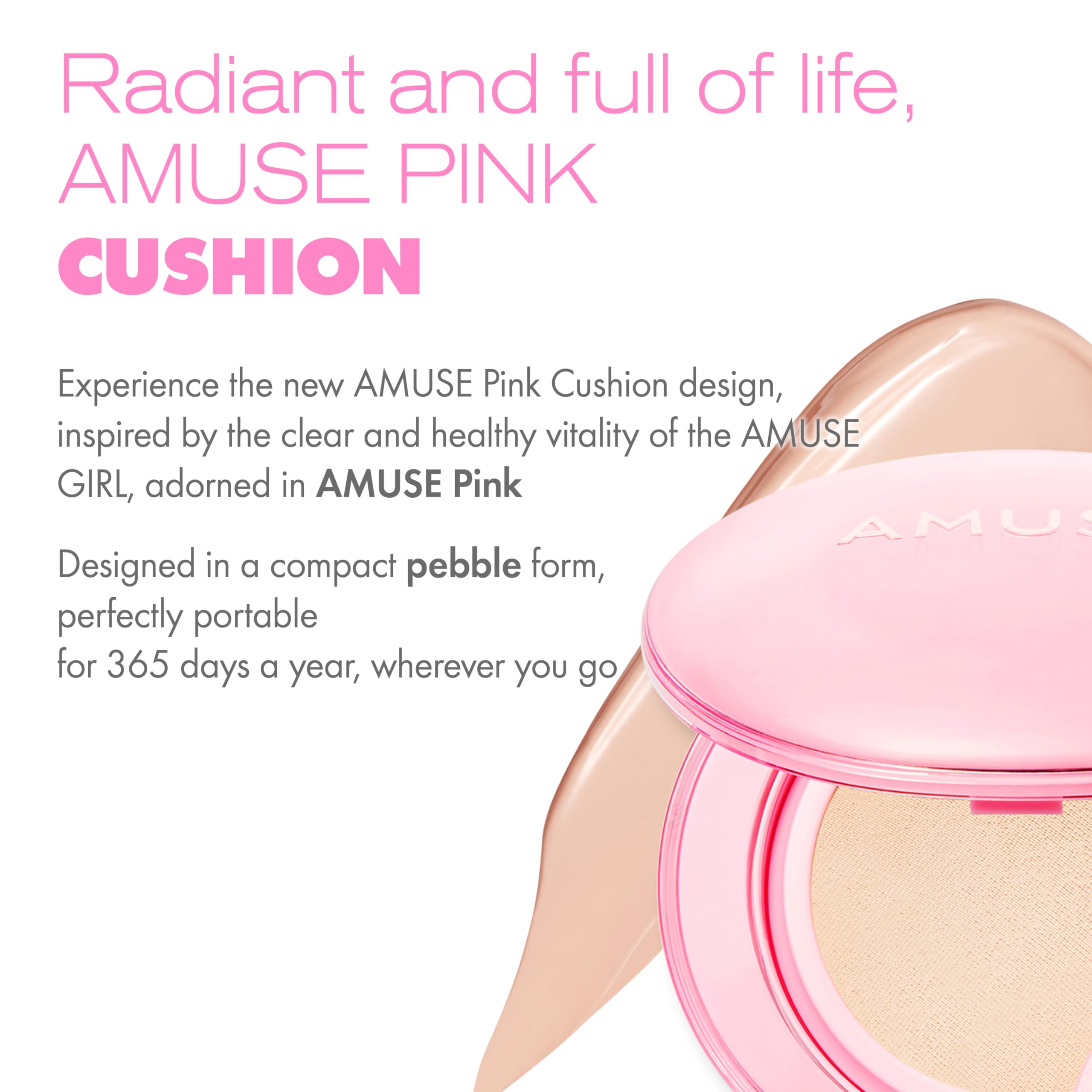 Amuse SEOUL Dew Power Vegan Cushion Foundation (01 PURE) – Dewy Glow, Long-Lasting Coverage, Clean Beauty