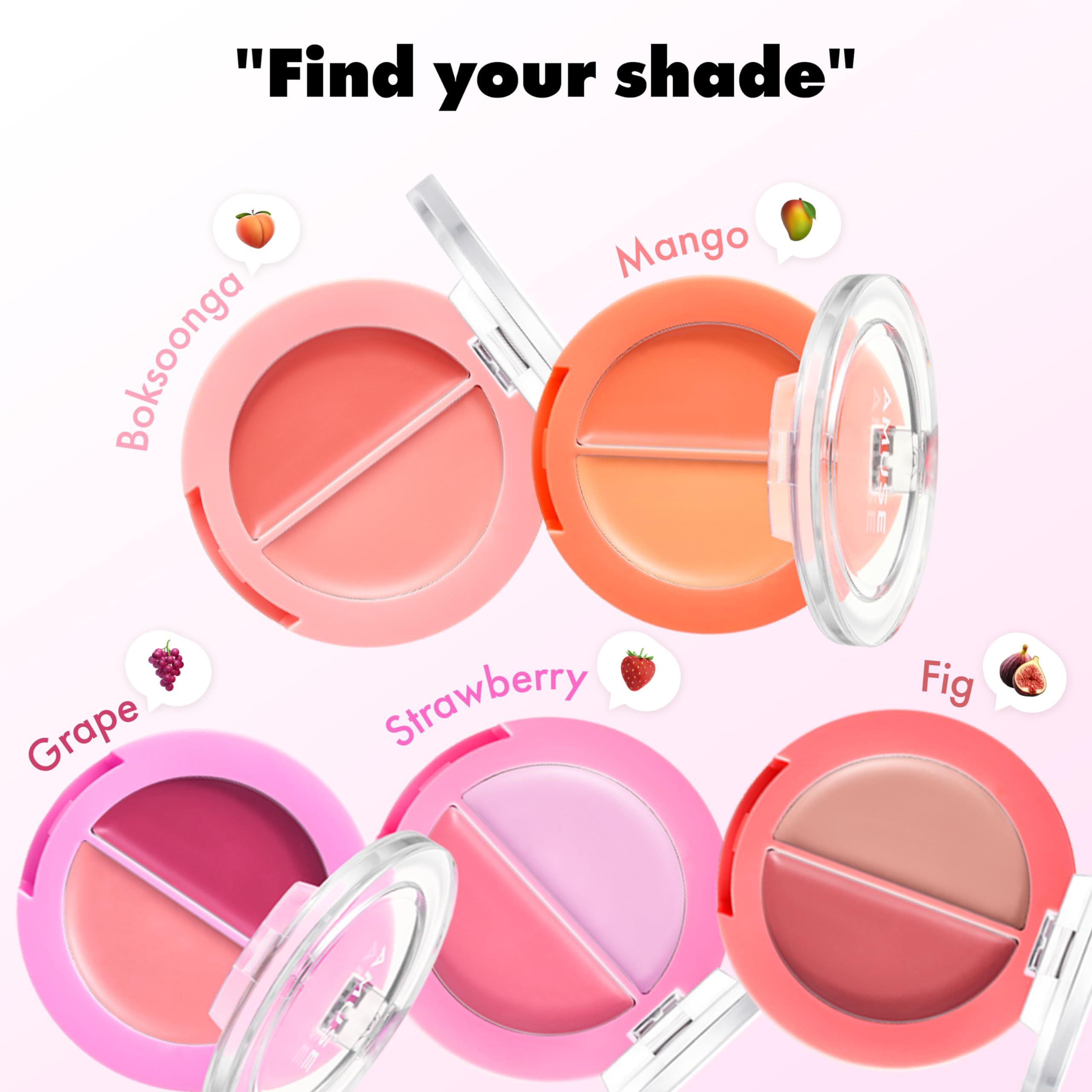 Amuse SEOUL Lips & Cheeks Healthy Balm Grape Balm – Juicy Glow, Vegan, 1.5g