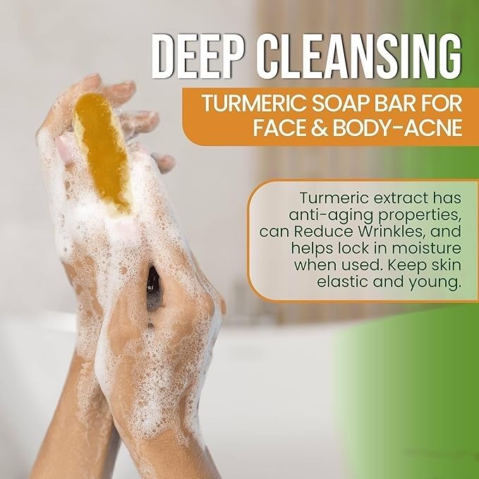AMVital Turmeric Soap Bar for Face & Body | Natural Handmade Soap