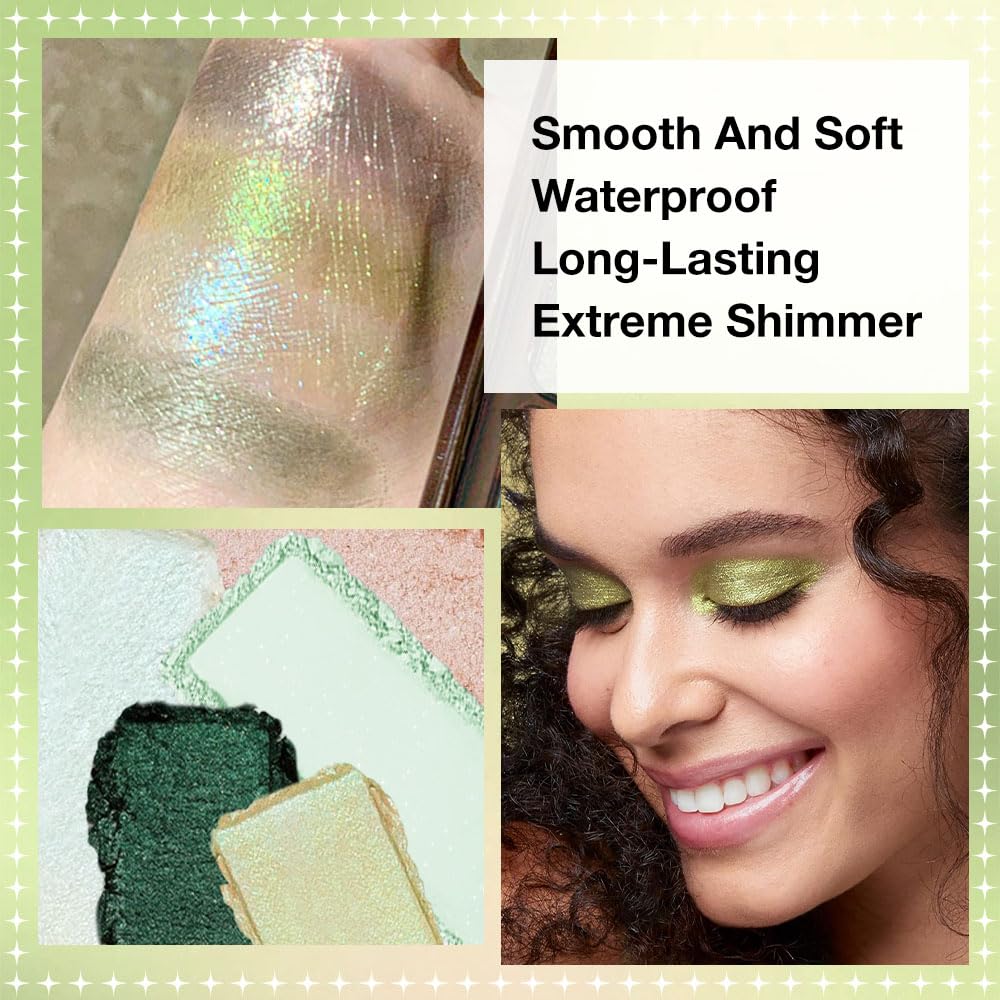 AMY'S DIARY 16-Color Nude & Green Eye Shadow Palette – Long-Wearing, Highly Pigmented, Waterproof