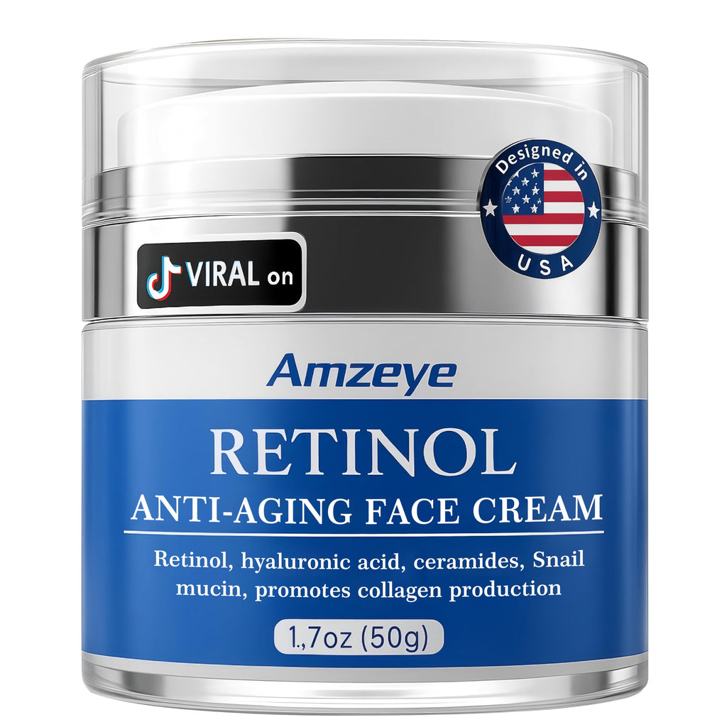 AMZEYE Retinol Face Cream | Anti-Aging Night Moisturizer with Hyaluronic Acid