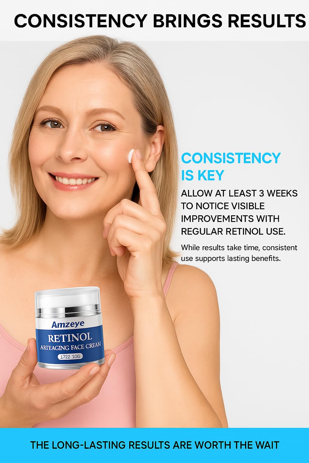AMZEYE Retinol Face Cream | Anti-Aging Night Moisturizer with Hyaluronic Acid
