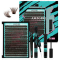 AMZGIRL LASH Brown Lash Clusters Kit — 320Pcs 80D DIY Lash Extensions at Home