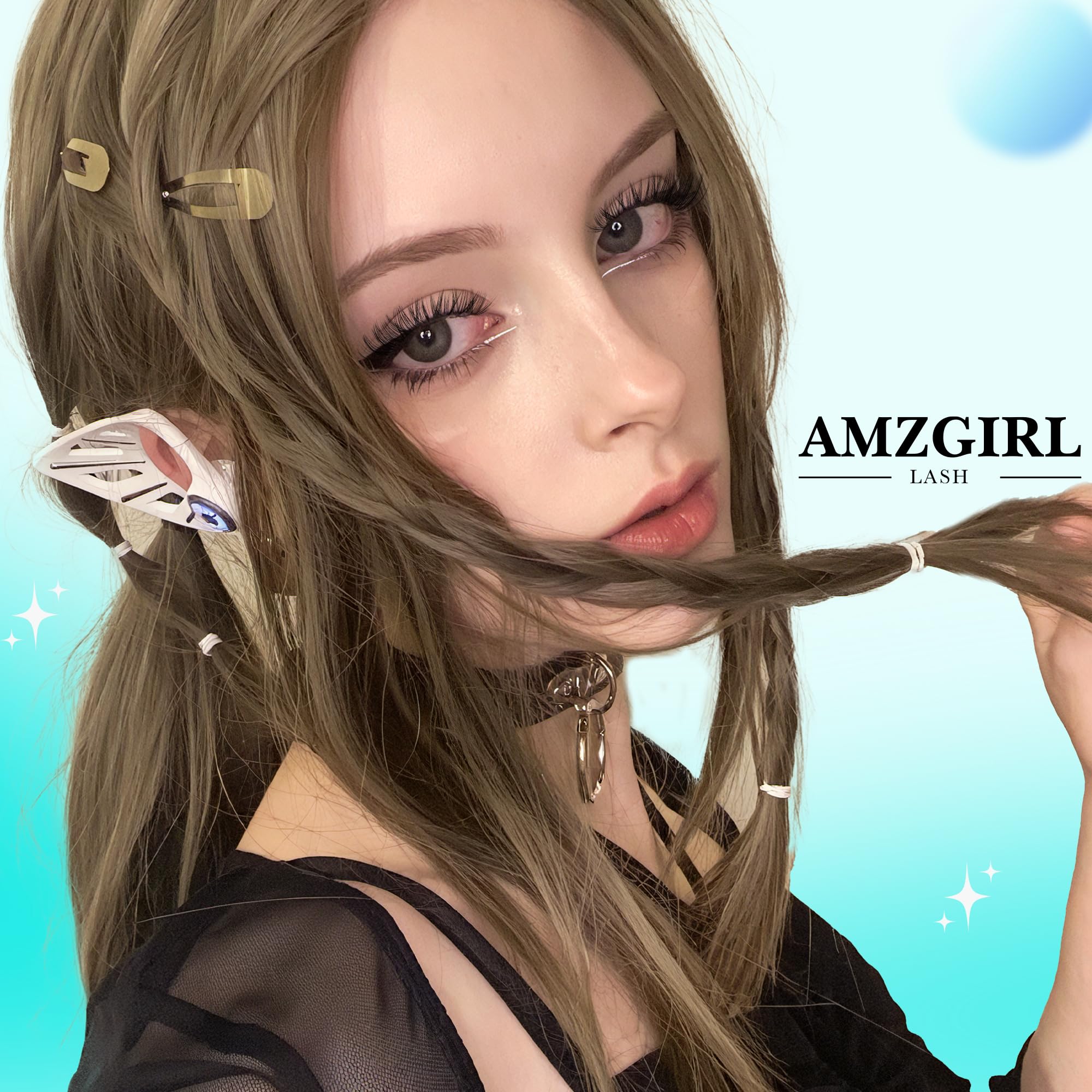 AMZGIRL LASH Manga Lash Clusters Kit 140pcs C-Curl – Waterproof Bond & Seal
