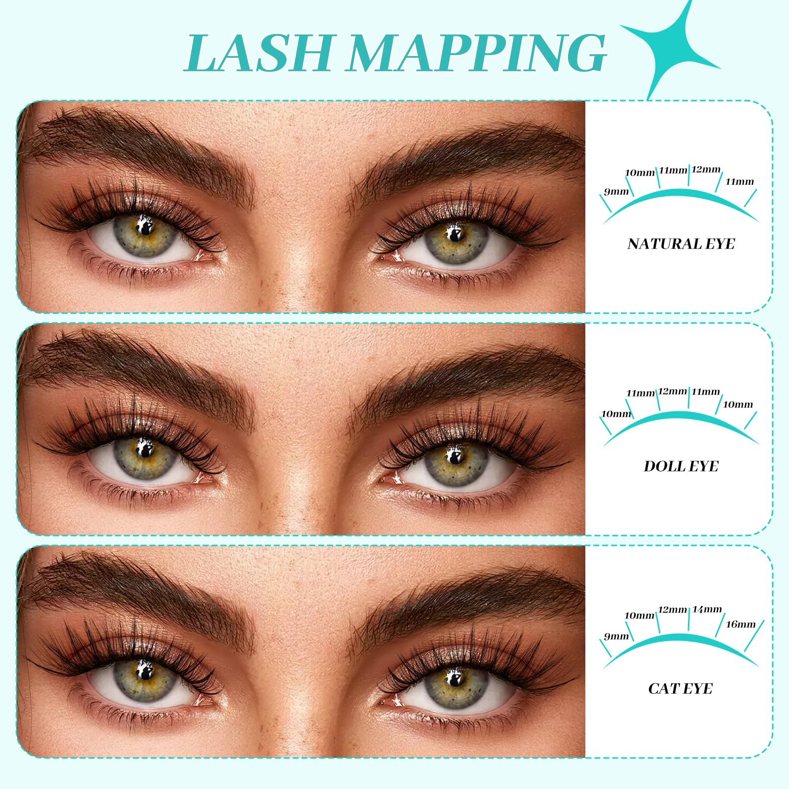 AMZGIRL LASH Lash Clusters Kit 640Pcs | DIY Lash Extensions 40D/50D 9-16mm