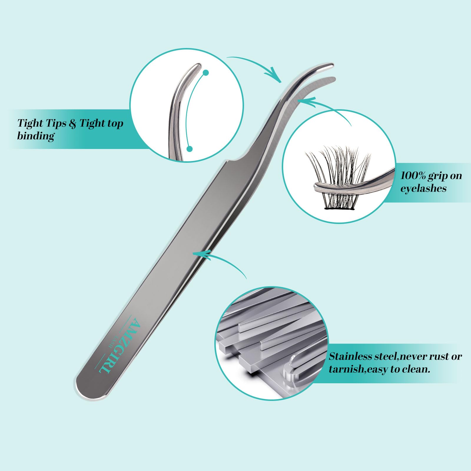 AMZGIRL LASH Lash Extension Kit — 168Pcs DIY Cluster Lashes with Bond, Seal, Remover & Applicator