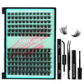 AMZGIRL LASH Lash Clusters Kit 144Pcs Midnight with Bond & Seal