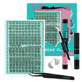 AMZGIRL LASH Lash Clusters Kit – 160 Natural Clusters + Bond & Seal, Remover, at-Home Lash Extensions (Lavendy, Kit)