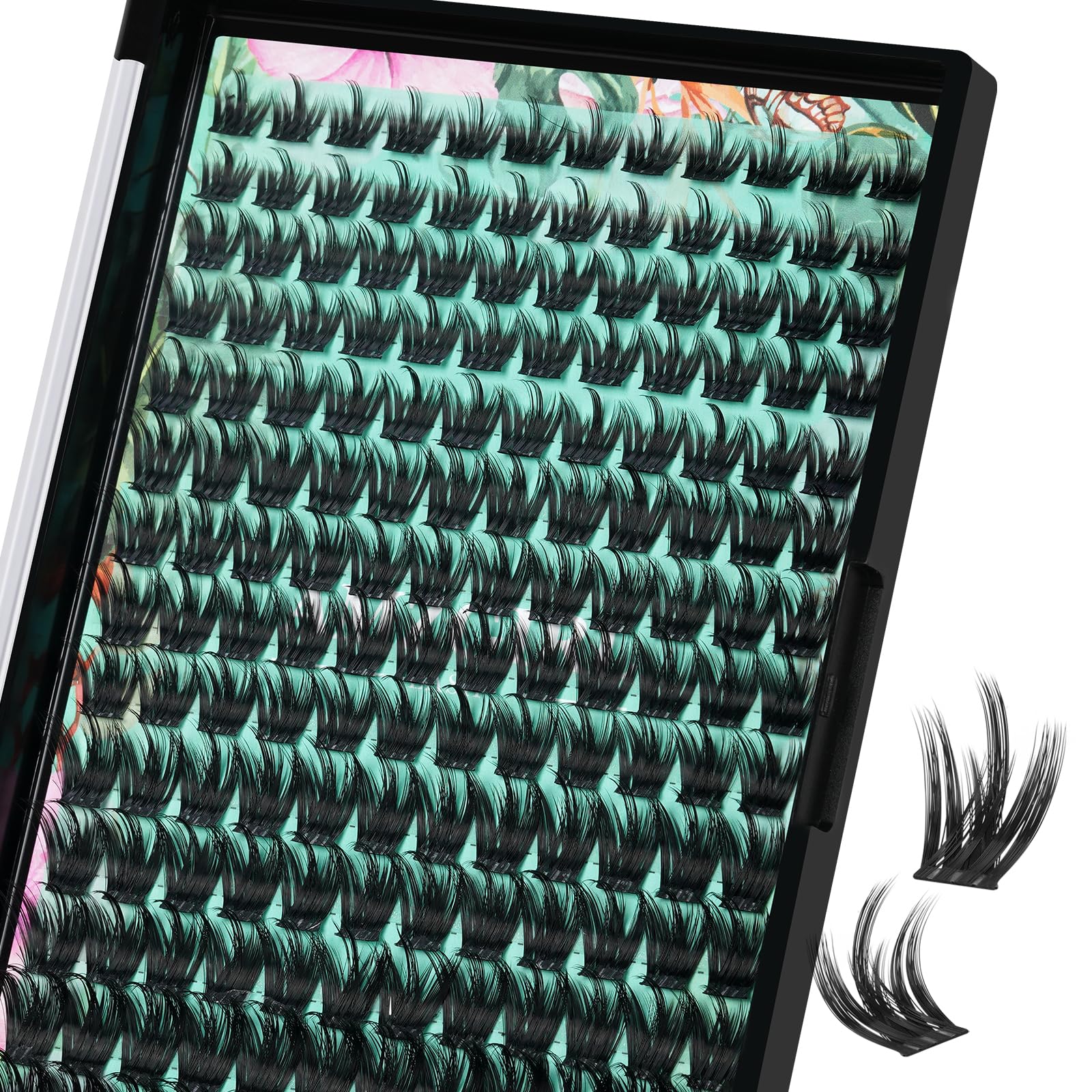 AMZGIRL LASH Lash Clusters Wet Look 168Pcs – Ultra-Thin Band, 10-18mm D-Mix, Orchid