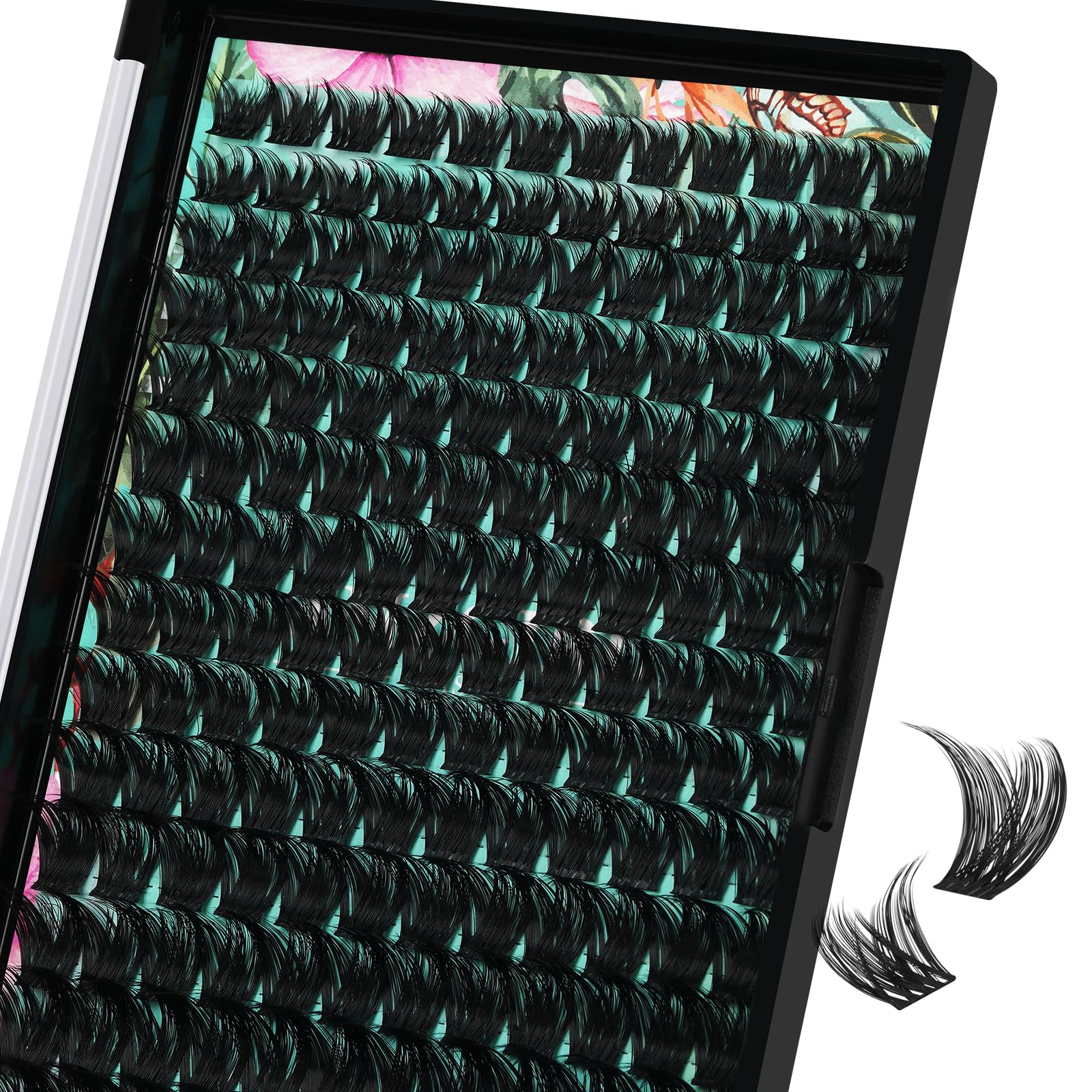 AMZGIRL LASH Lash Clusters Wet Look – 168 Pcs, Ultra-Thin Band, Tulip DMix 10–18mm