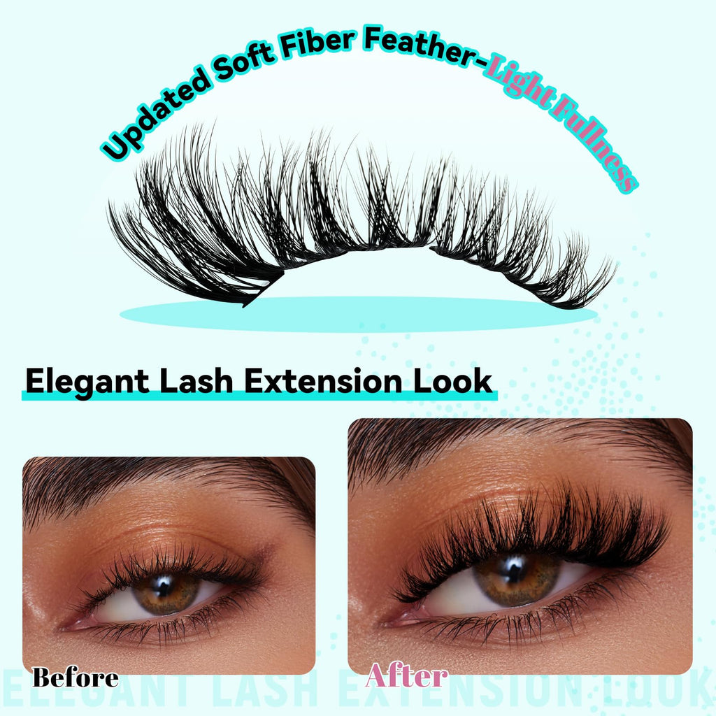 AMZGIRL LASH 3D Cluster Kit – 144pcs D-Curl Lashes with Bond & Seal