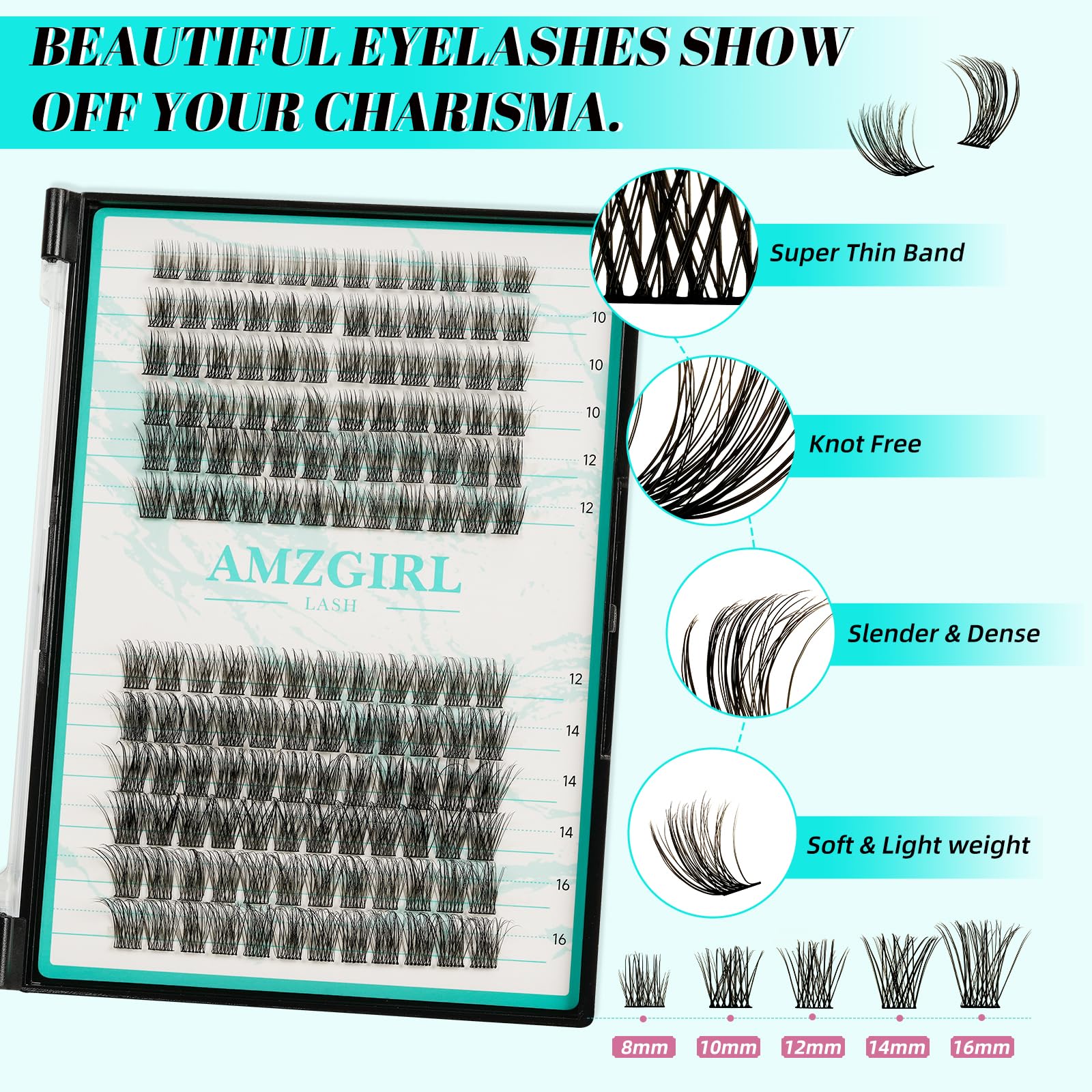 AMZGIRL LASH Daybreak Lash Clusters Kit – DIY Lash Extensions at Home with Bond & Seal