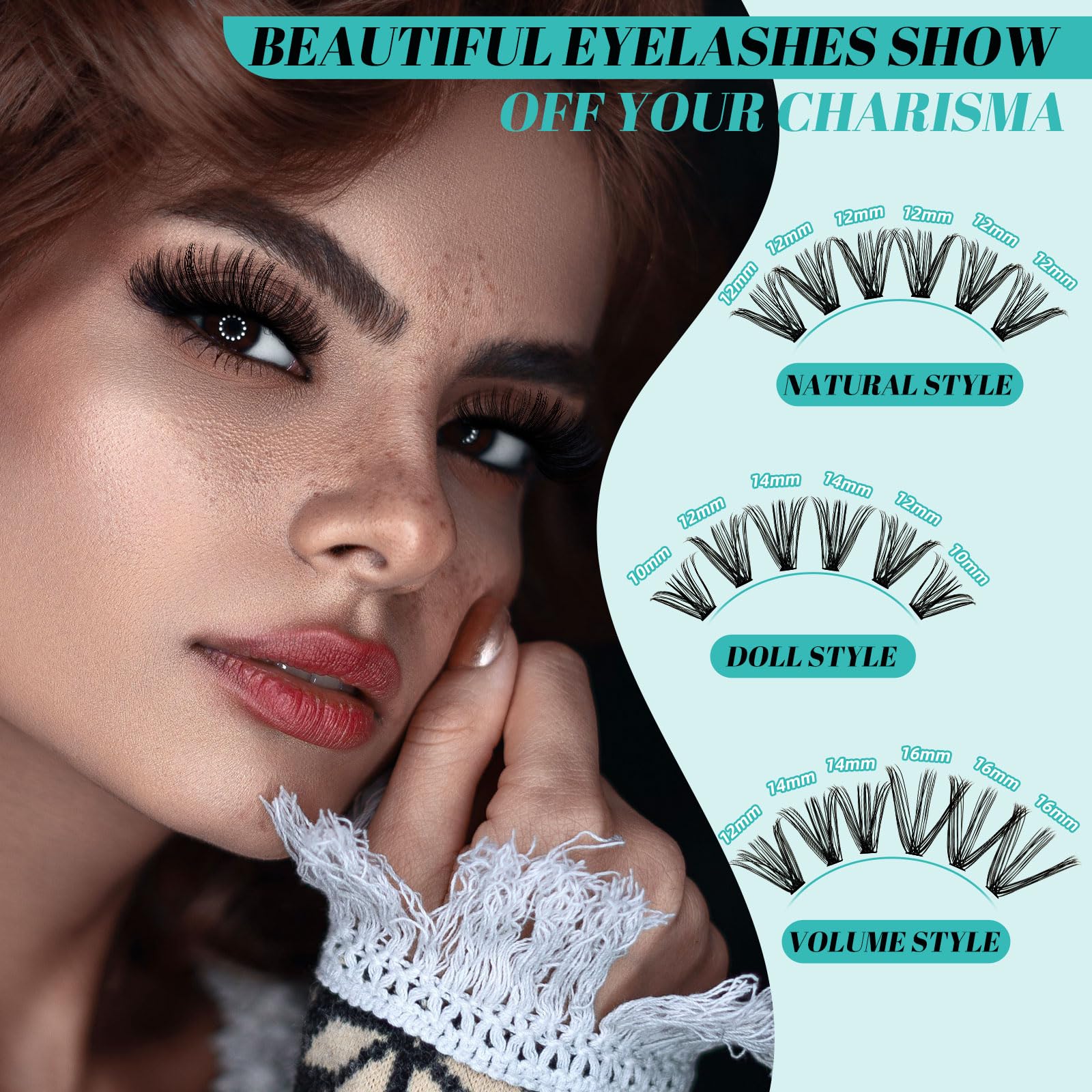 AMZGIRL LASH Lash Clusters Kit 320Pcs – DIY 30D 9-16mm with Bond & Seal