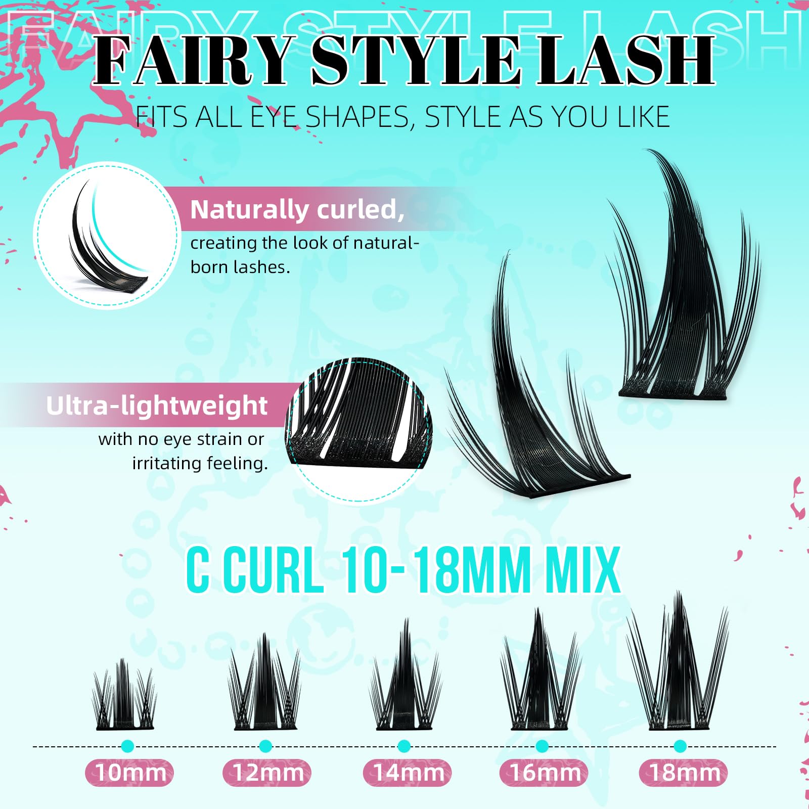 AMZGIRL LASH Lash Clusters Kit 160PCS: Manga Look with Bond, Seal, Remover & Applicator