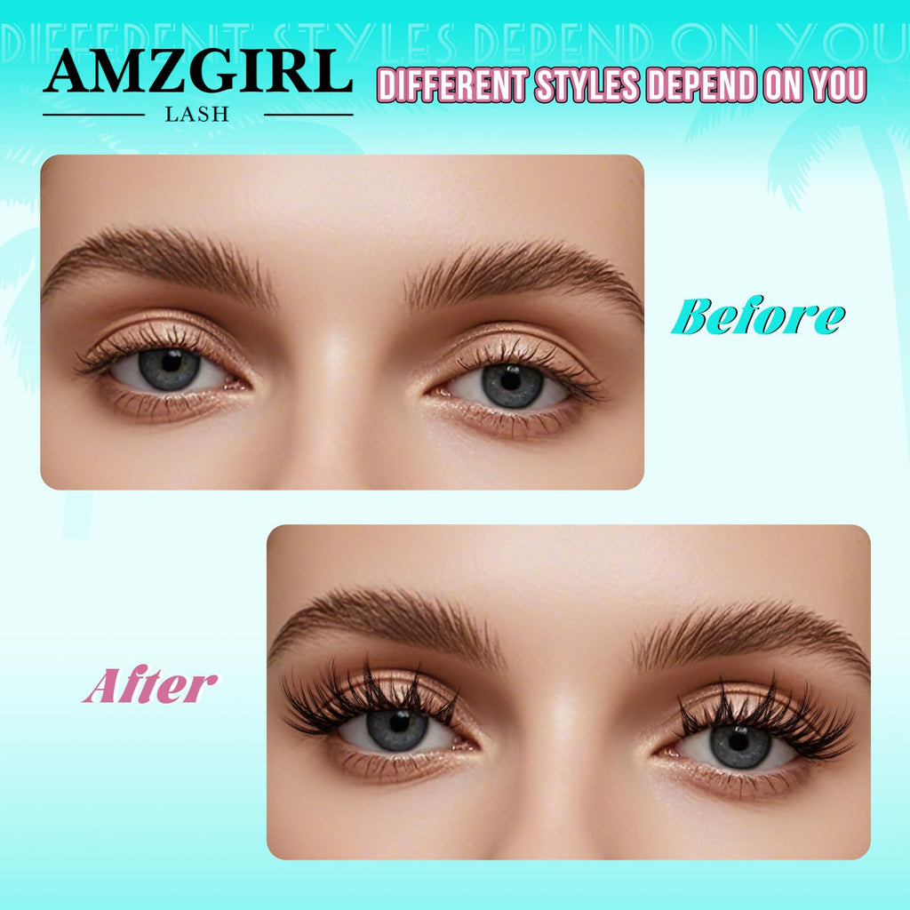 AMZGIRL LASH Fairy Lash Clusters 144Pcs — Lightweight Manga Lashes for DIY at Home