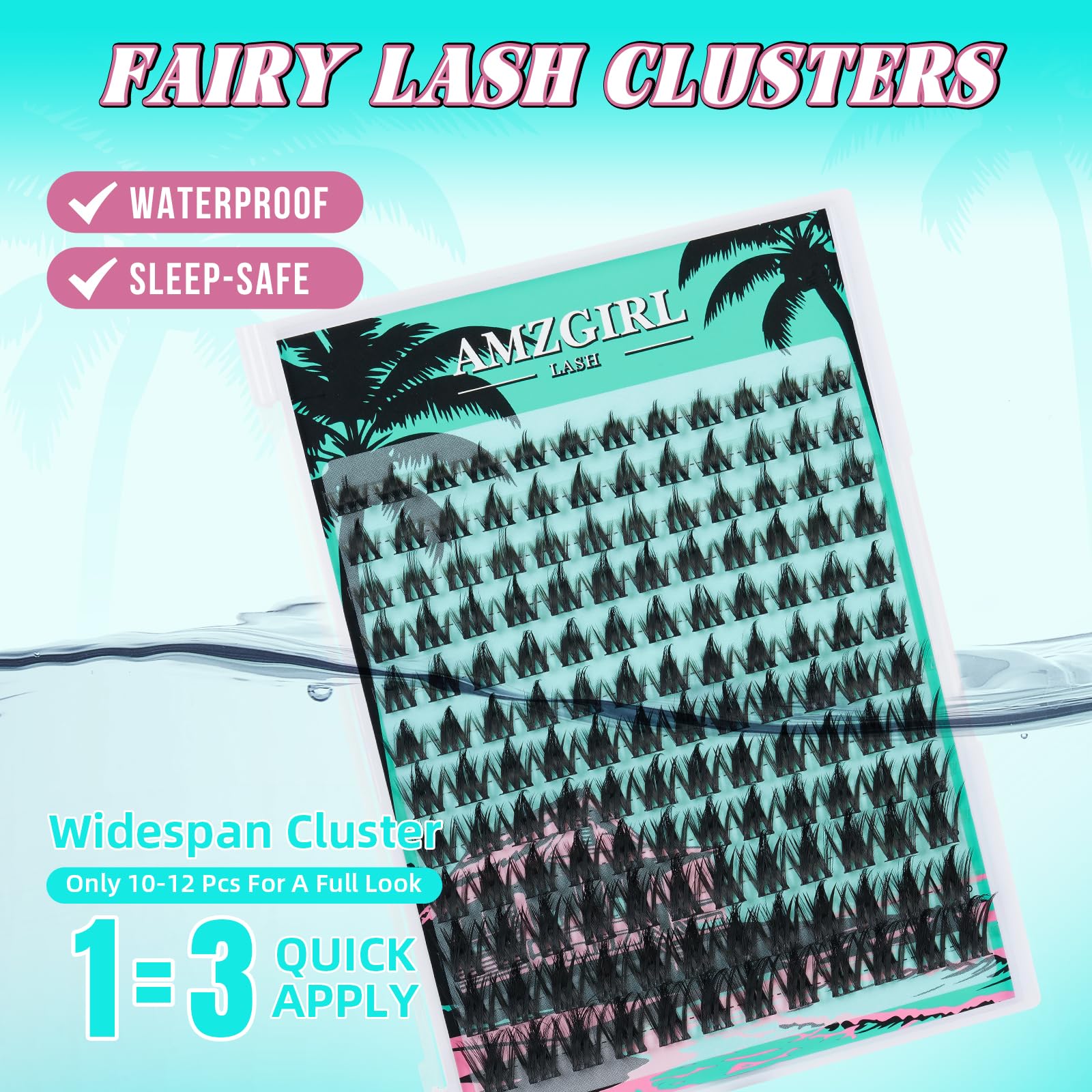 AMZGIRL LASH Fairy Lash Clusters 144Pcs — Lightweight Manga Lashes for DIY at Home